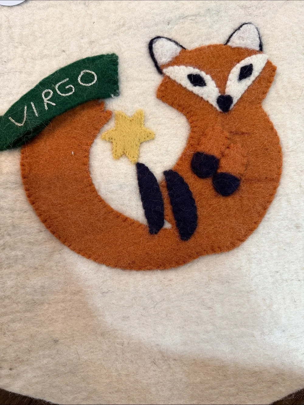 West Elm Virgo Fox Felt Zodiac Banner.